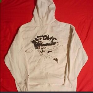 White Graphic Hoodie with Fairy Print